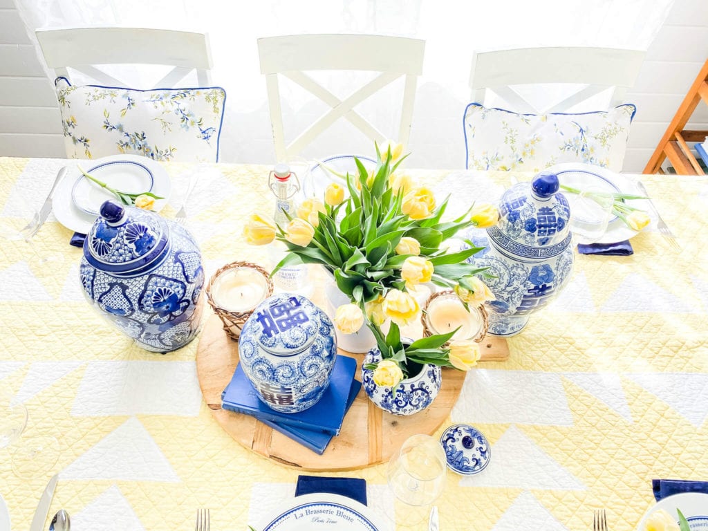 Welcome Home Sunday: Blue and Yellow Mother's Day Brunch Decor