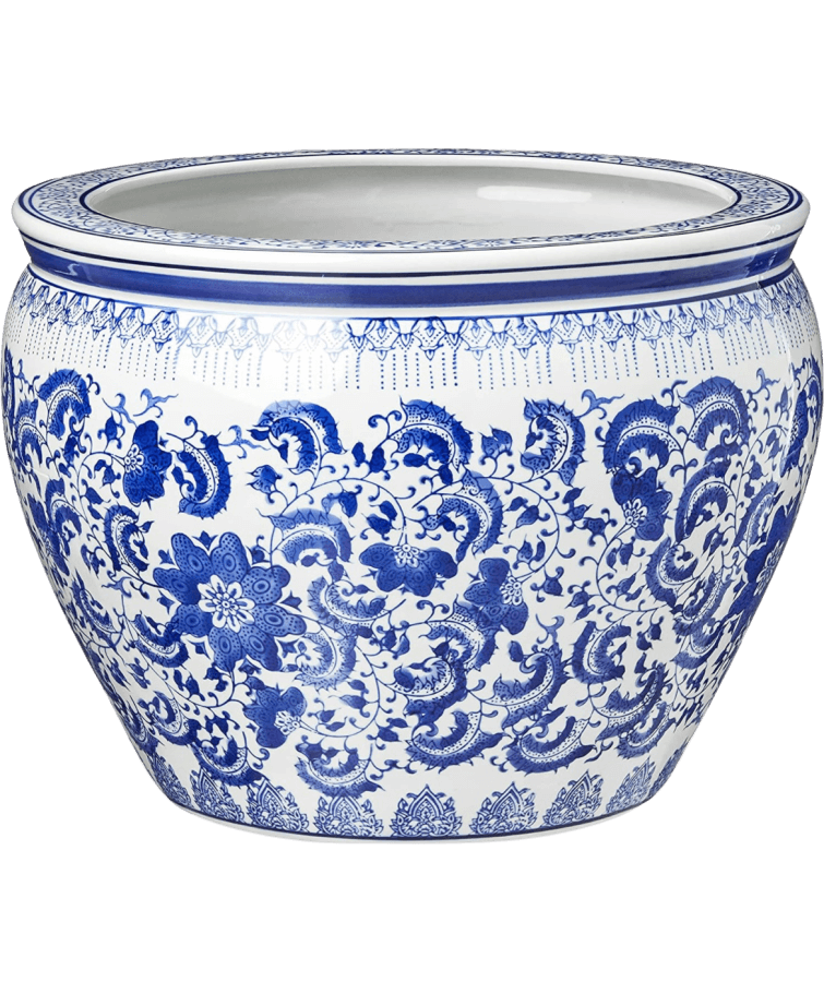 Large blue and white bowl or planter: Monday Must Have