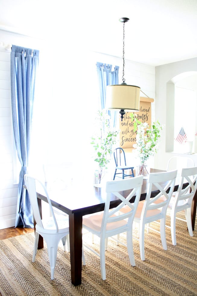 A bright and airy dining room is perfect for easy summer styling!