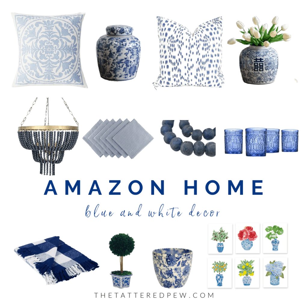 Beautiful blue and white home décor inspiration from Amazon!