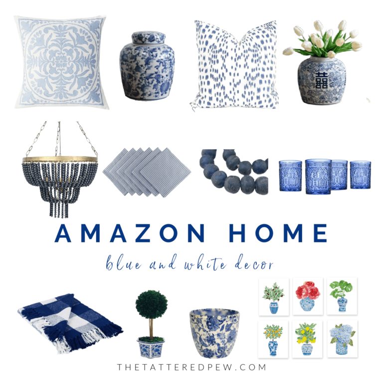 Blue and White Home Décor Inspiration From Amazon