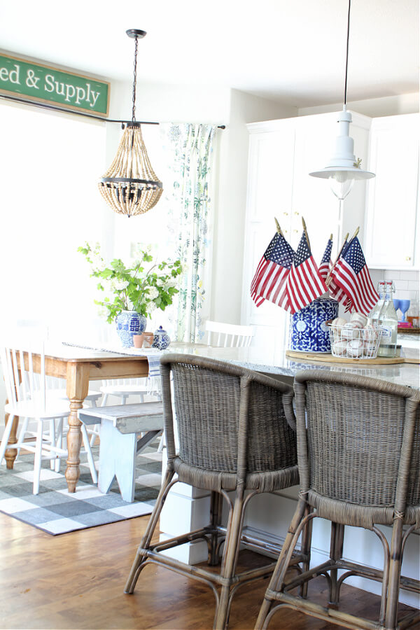 Patriotic touches in our casual summer home tour