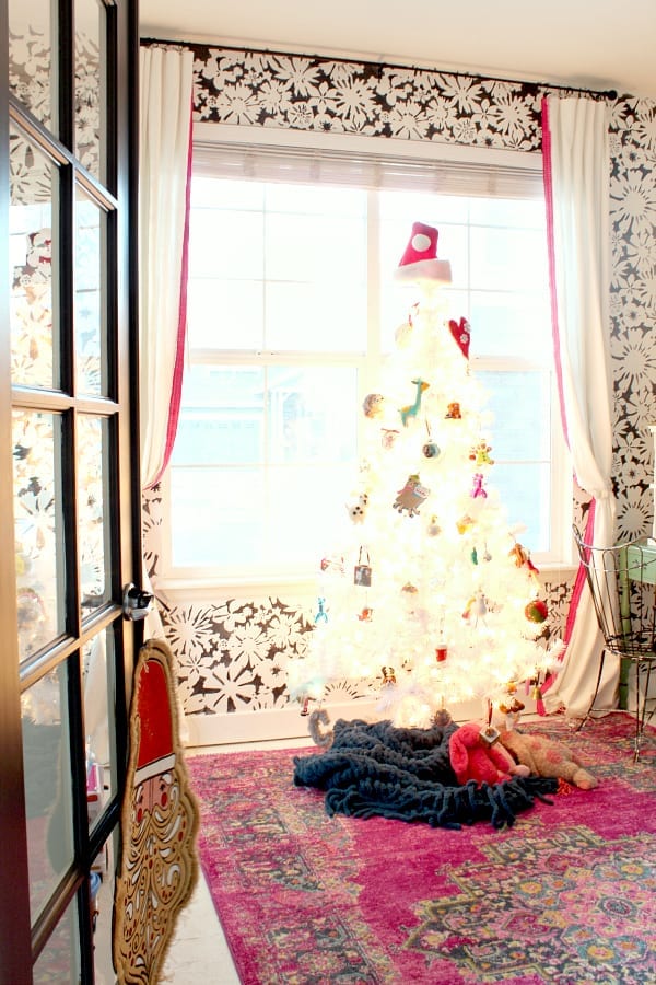 A colorful Christmas playroom!