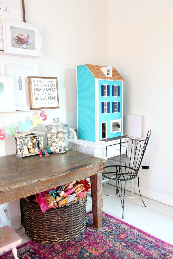 A colorful Christmas playroom!