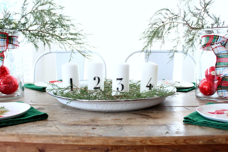 Try this simple Advent centerpiece using candles from IKEA.