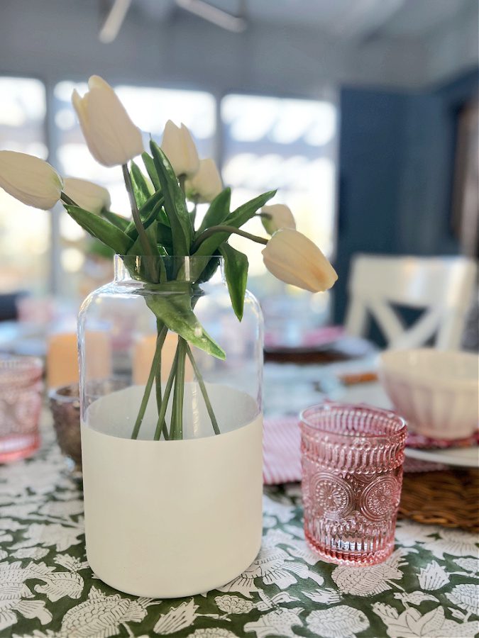Faux white tulips