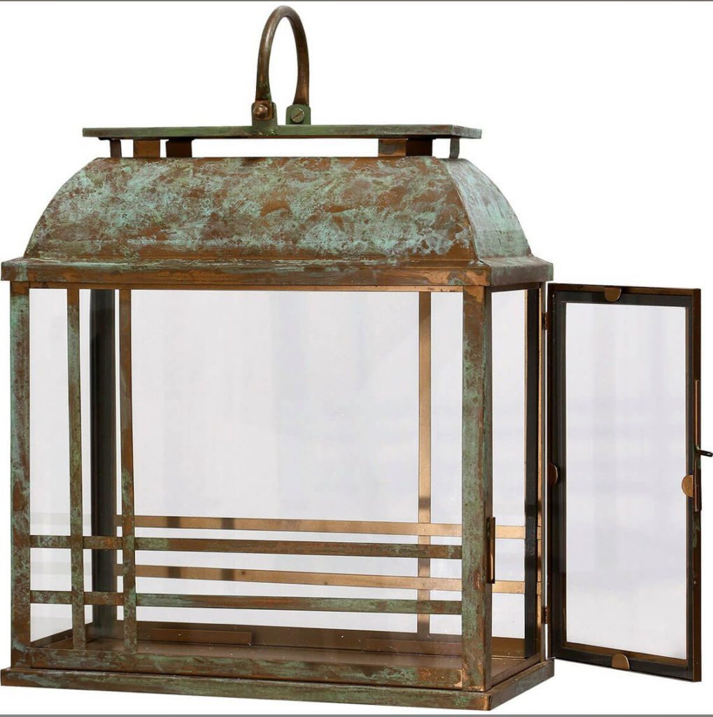 Gorgeous copper lantern with patina!