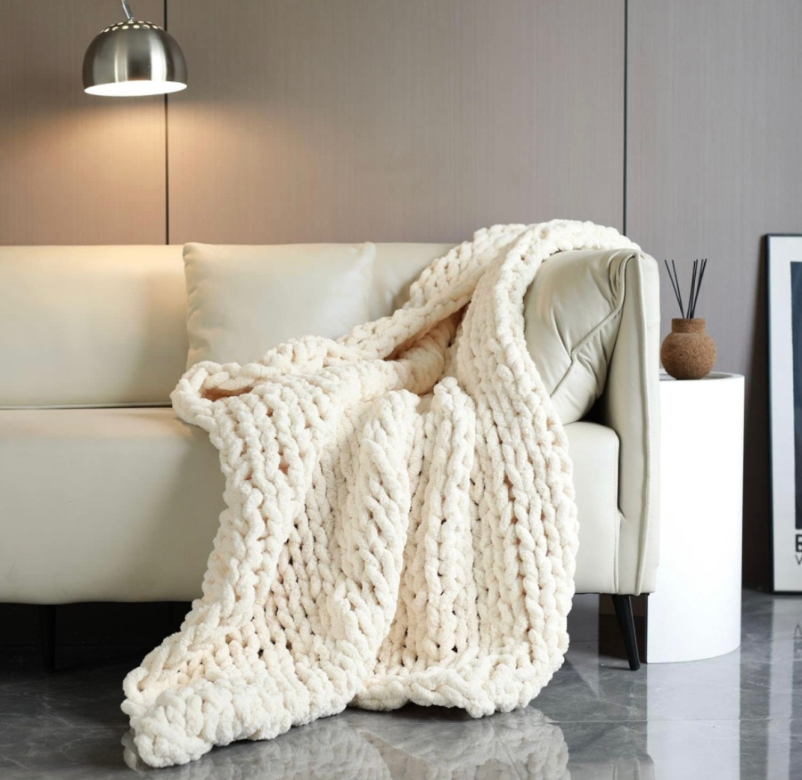 cozy chenille blanket Fall decor from Amazon