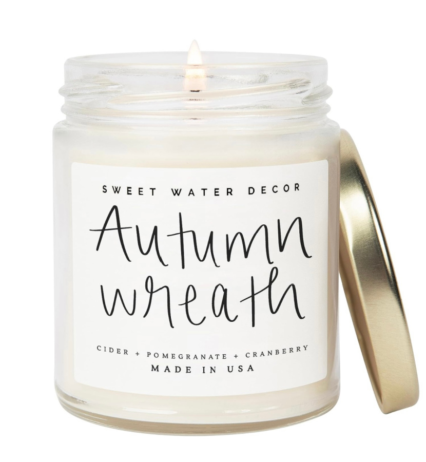 Autumn wreath candle from Amazon