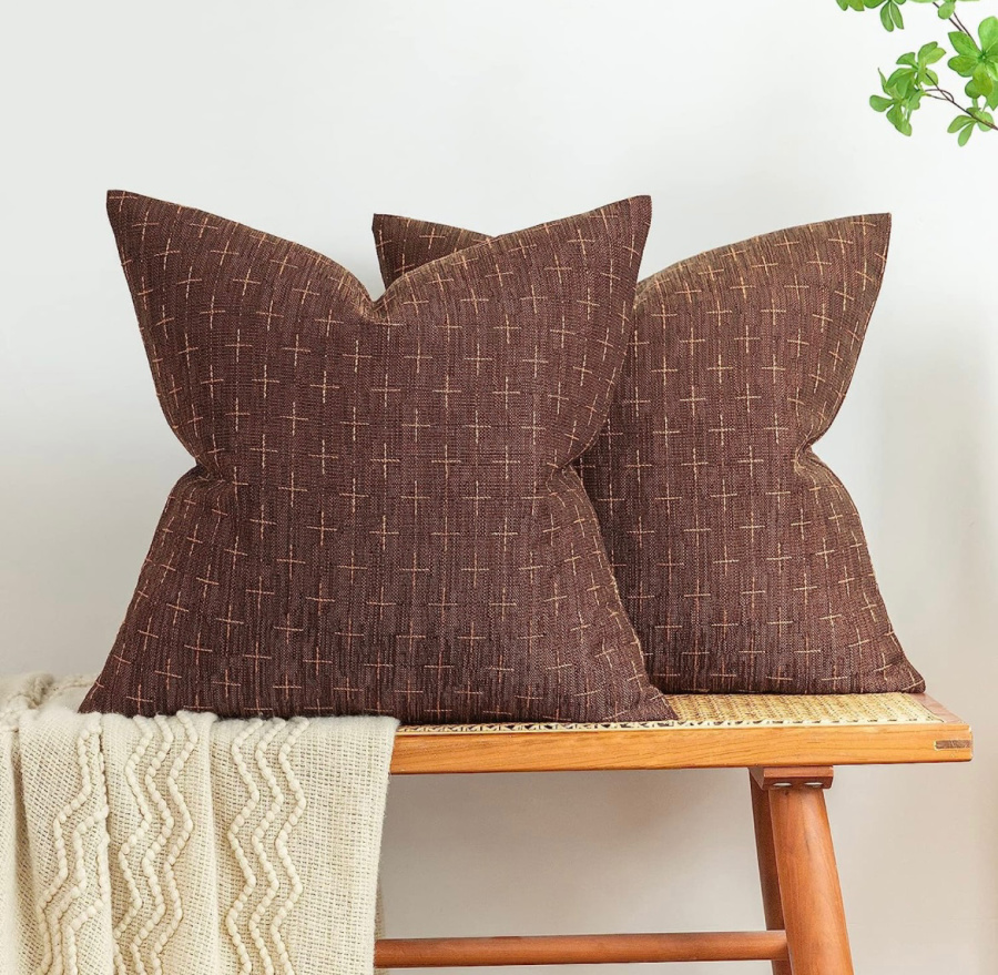 rustic brown pillow covers for fall