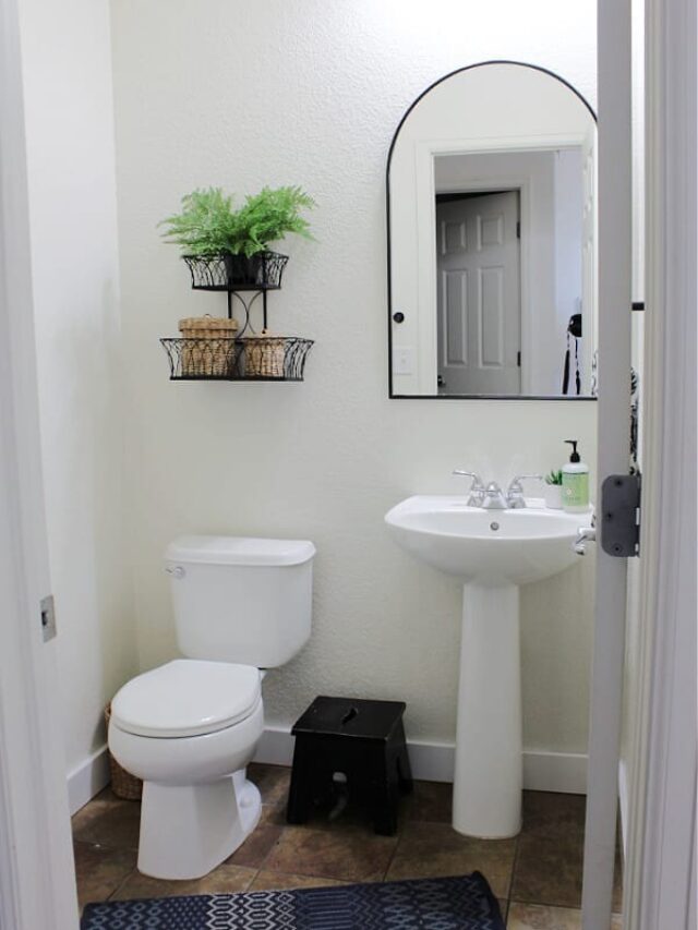 How to refresh your half bath on a budget...in just one day!