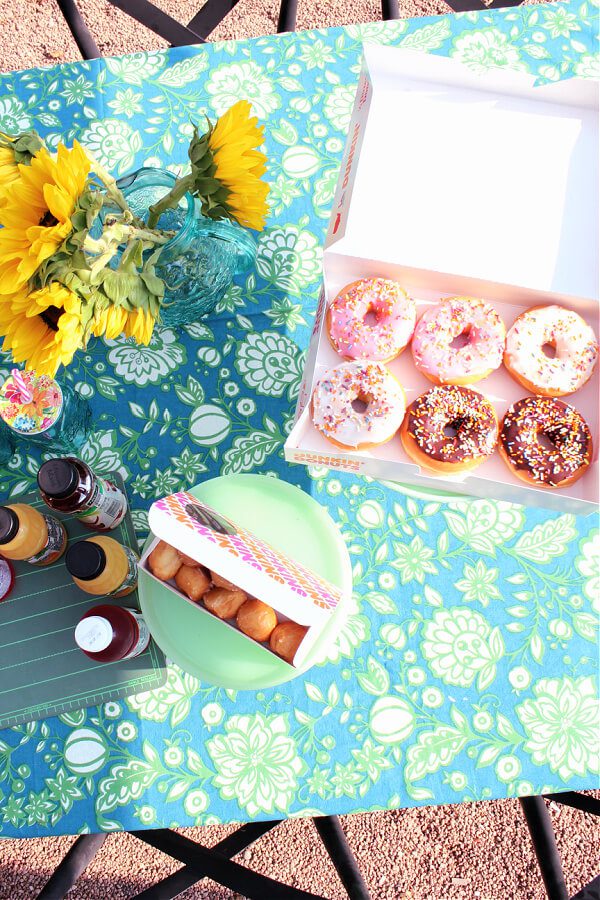 AN outdoor back to school breakfast with donuts!