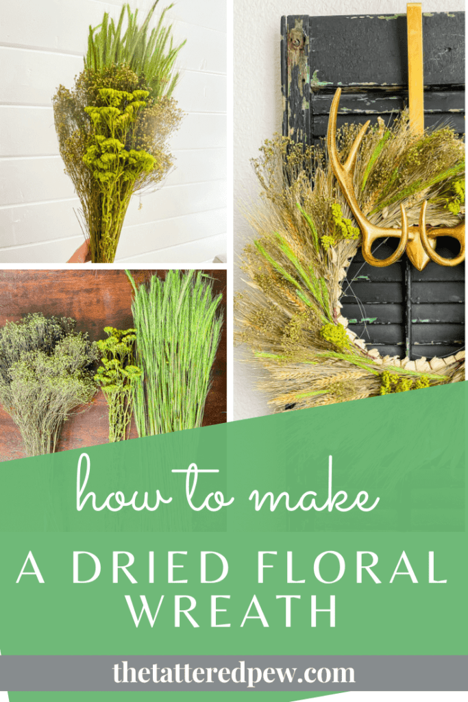 Learn how to make a dried floral wreath the fast, affordable and easy way for a gorgeous natural look perfect for Fall!