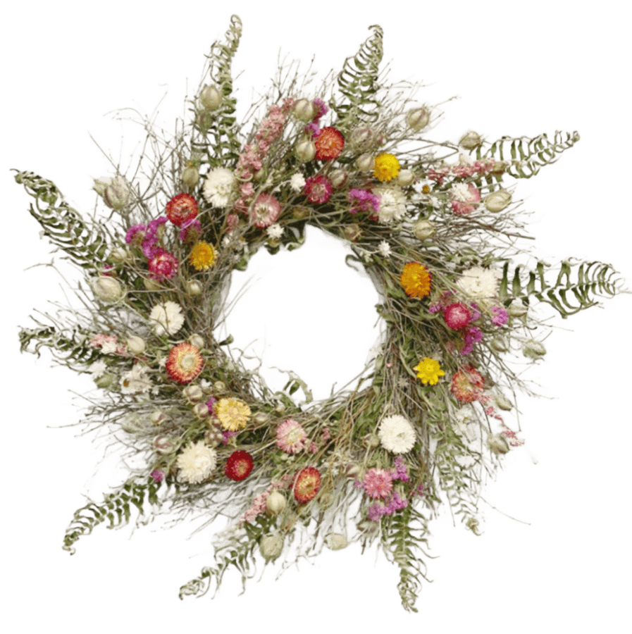 dried spring sunrise wreath