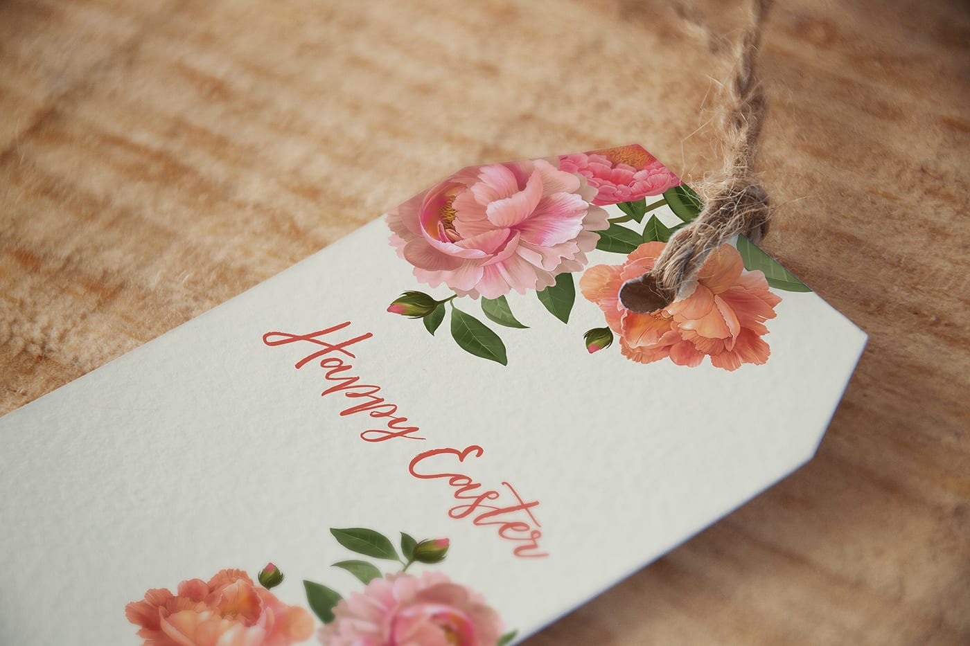 Floral gift tag-peonies