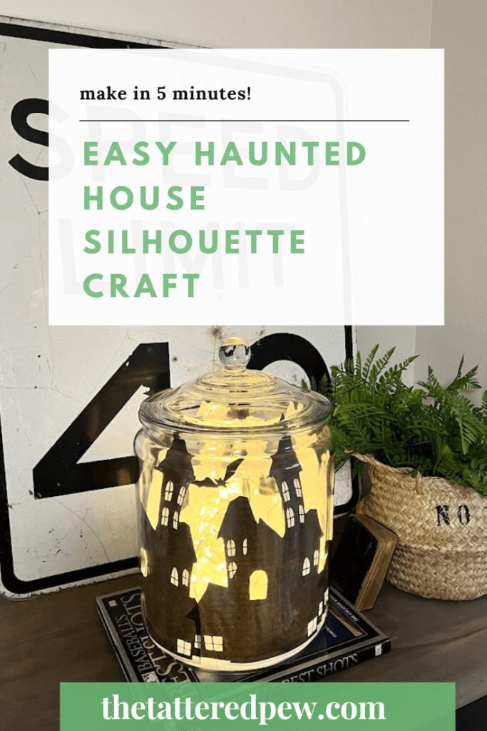 Halloween perfect: try this easy haunted house silhouette craft in a jar!