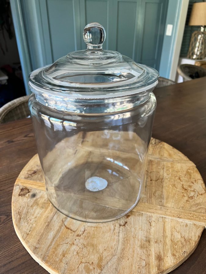 Large lidded jar ready for a Halloween craft!