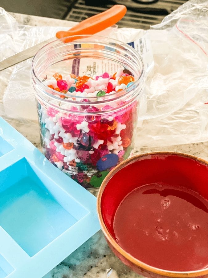 Everything you need to make Easy homemade Christmas soaps for kids!