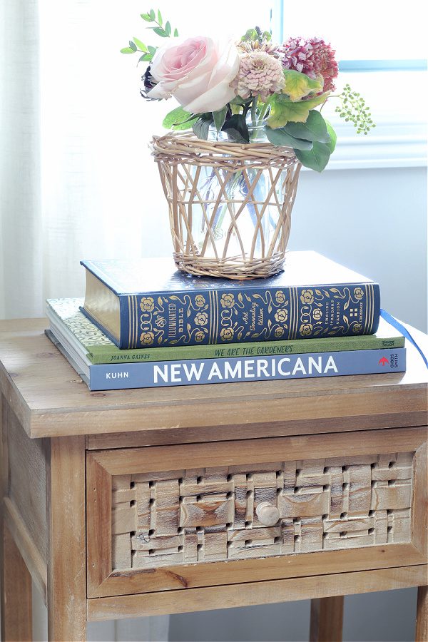 Our bedside tables in our new home and master bedroom.