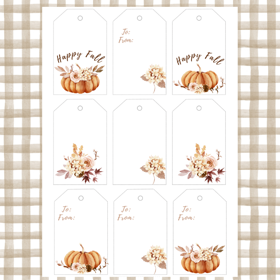 Free Fall Printable Gift Tags : Hearts Content Farmhouse