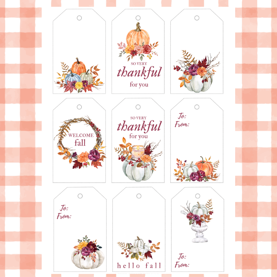 Free Fall Printable Gift Tags : Hearts Content Farmhouse