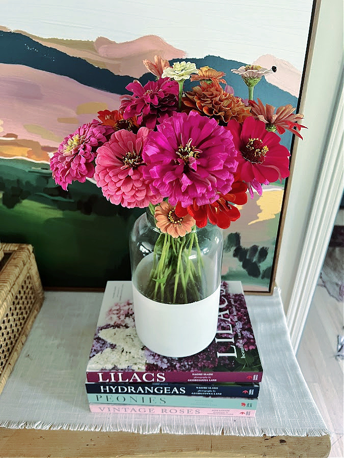 Zinnias in Fall jewel tones