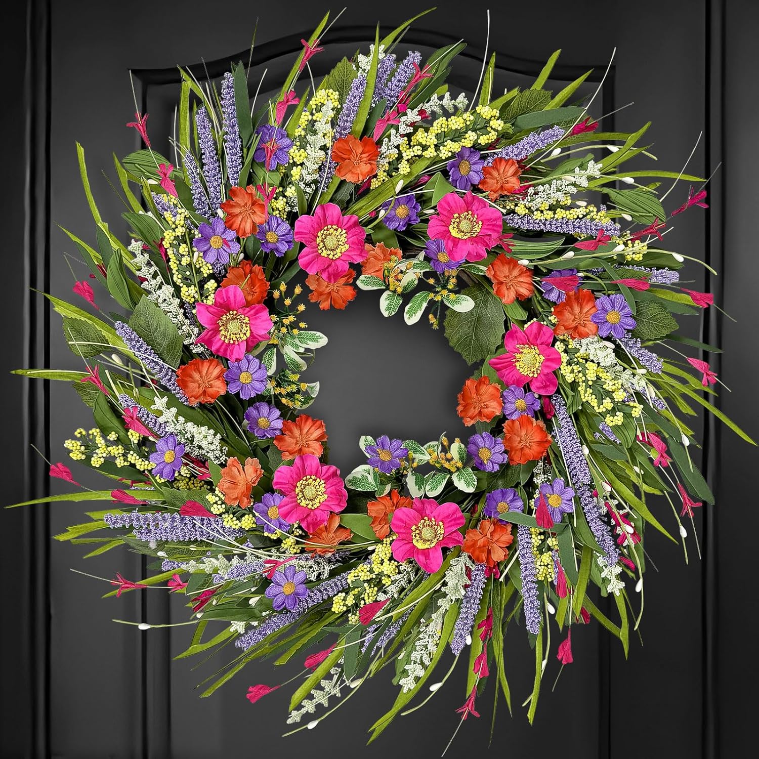 bright spring floral wreath