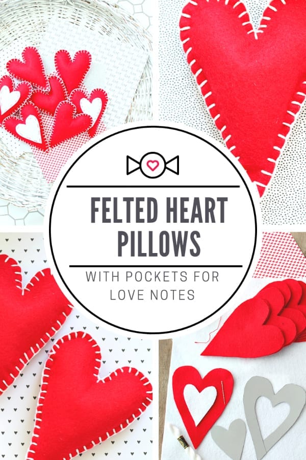 felted heart pillows