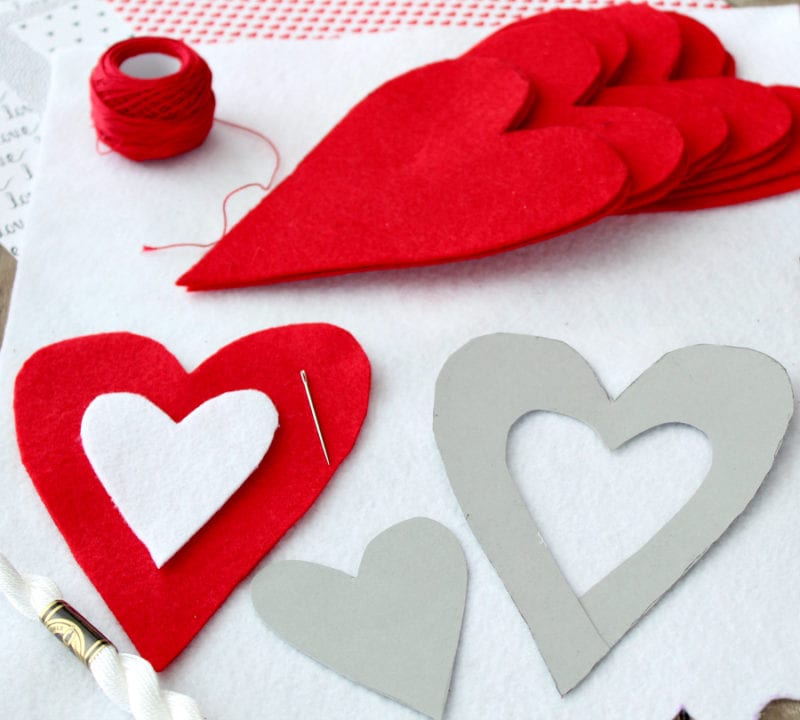 felt heart templates