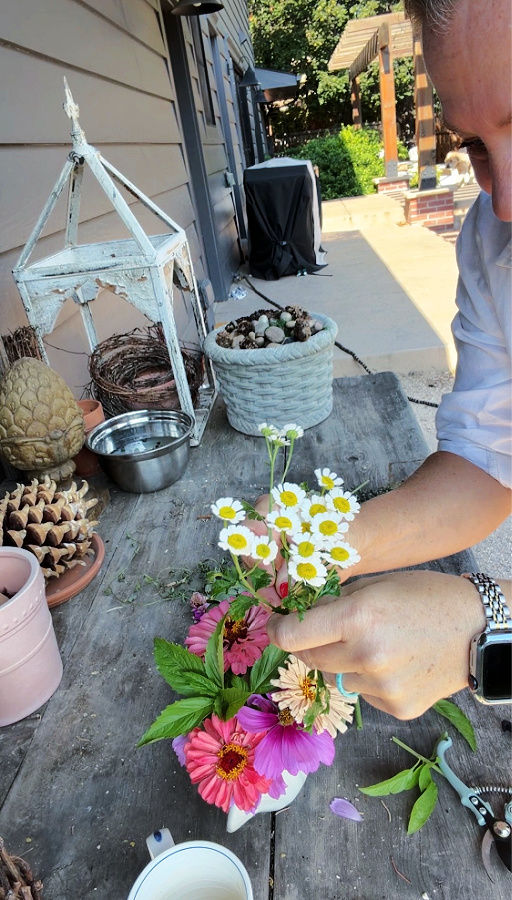 adding feverfew to the bouquet