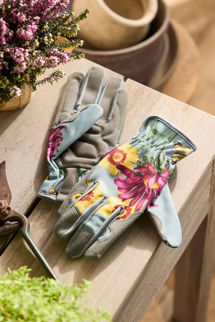 floral gardening gloves