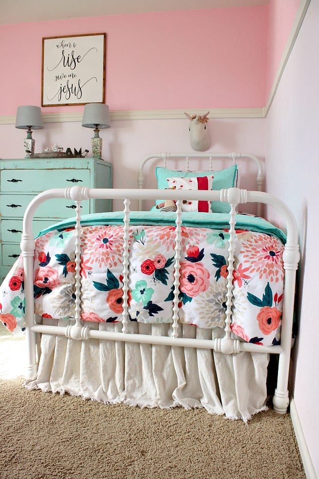 Jenny Lind Bed Walmart-Shared girls room makeover.