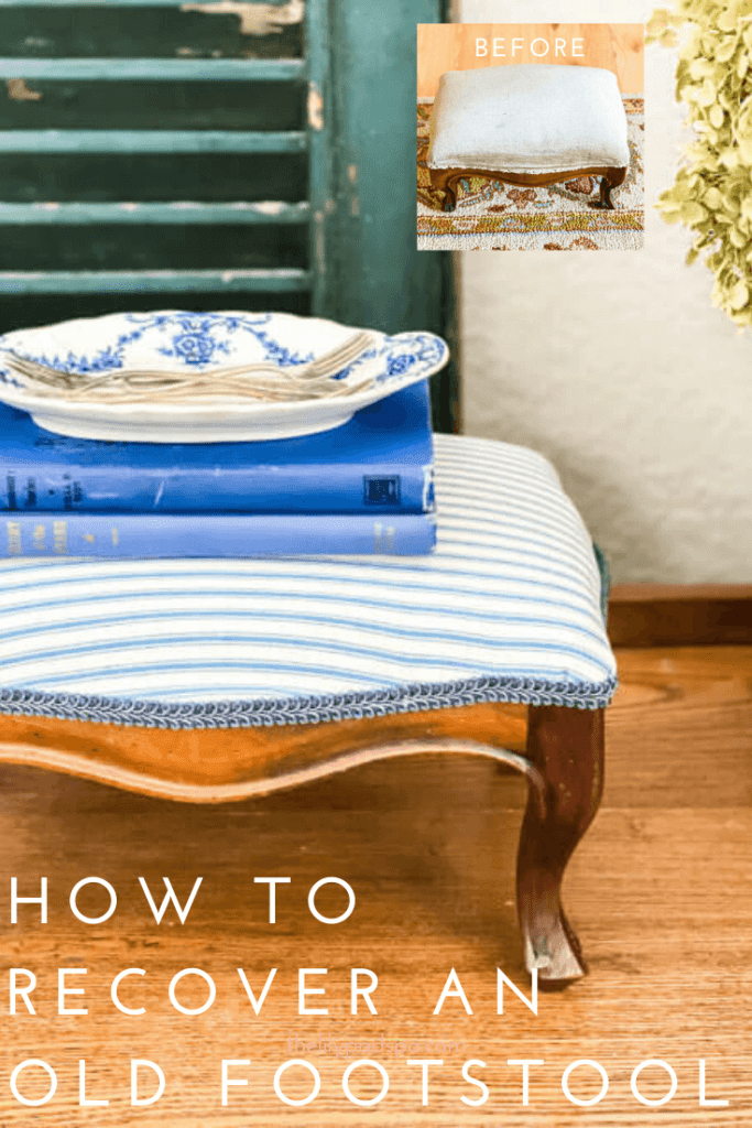 You won't belive how simple it is to recover an old footstool. No sewing involved!