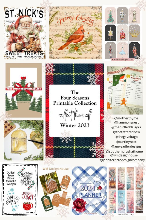 winter four seasons printable collection