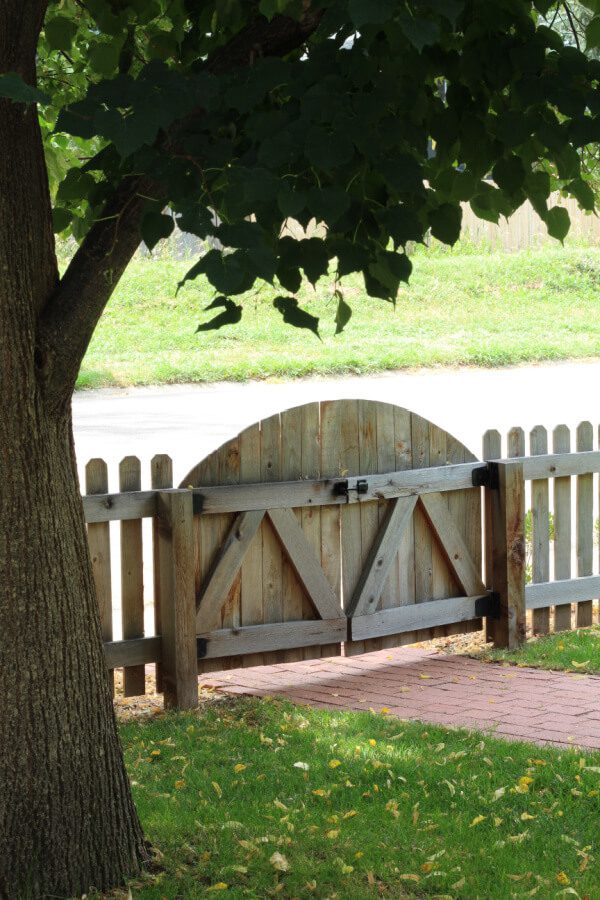 Front gate and brick walk