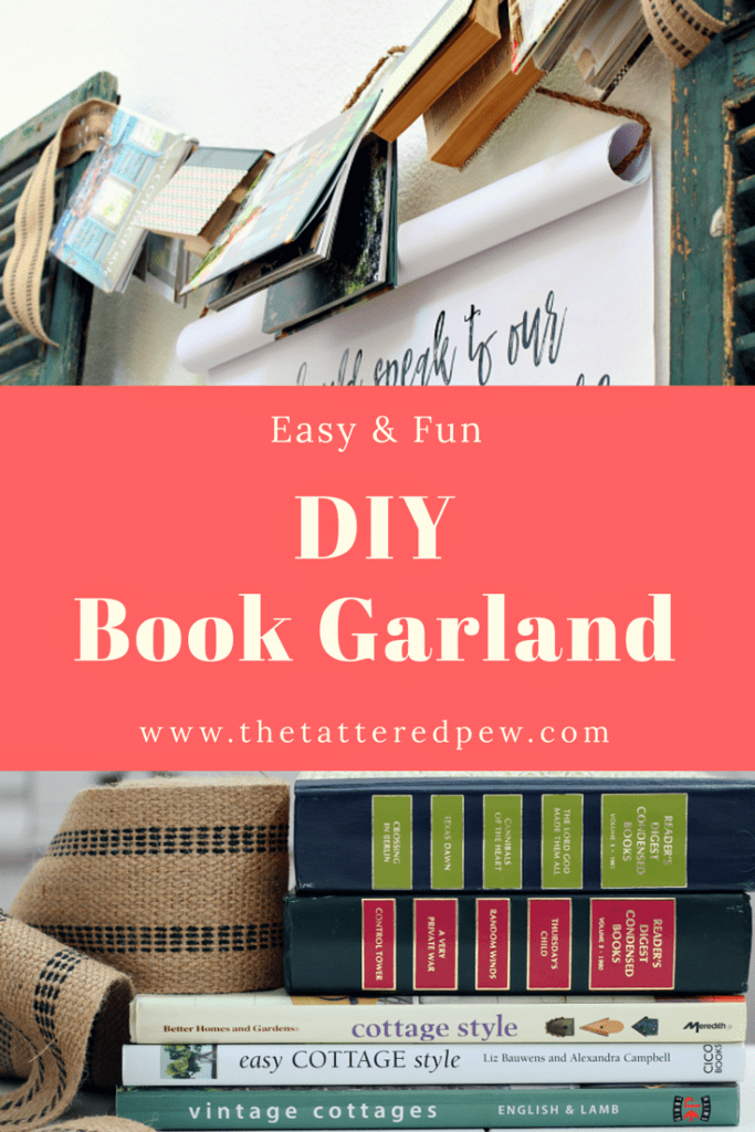 How to create a DIY book garland. #DIY #decoratingwithbooks #easygarland