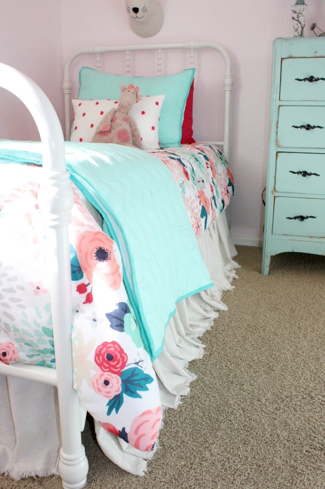 A sweet and budget friendly shared girls room makeover.