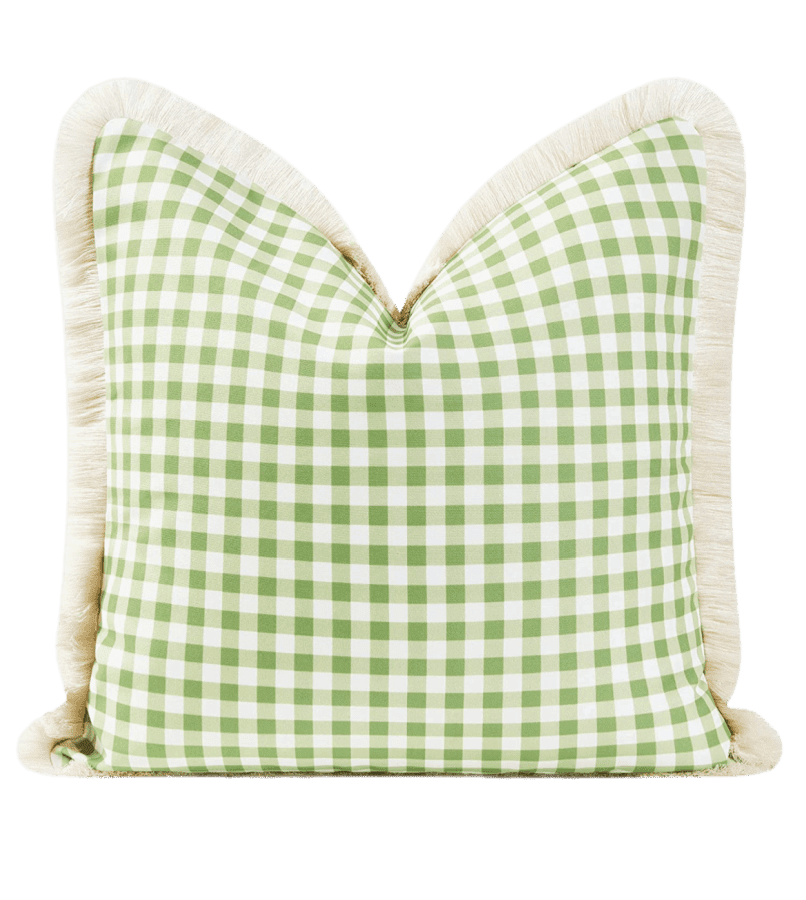Green gingham pillow Monday Must Have