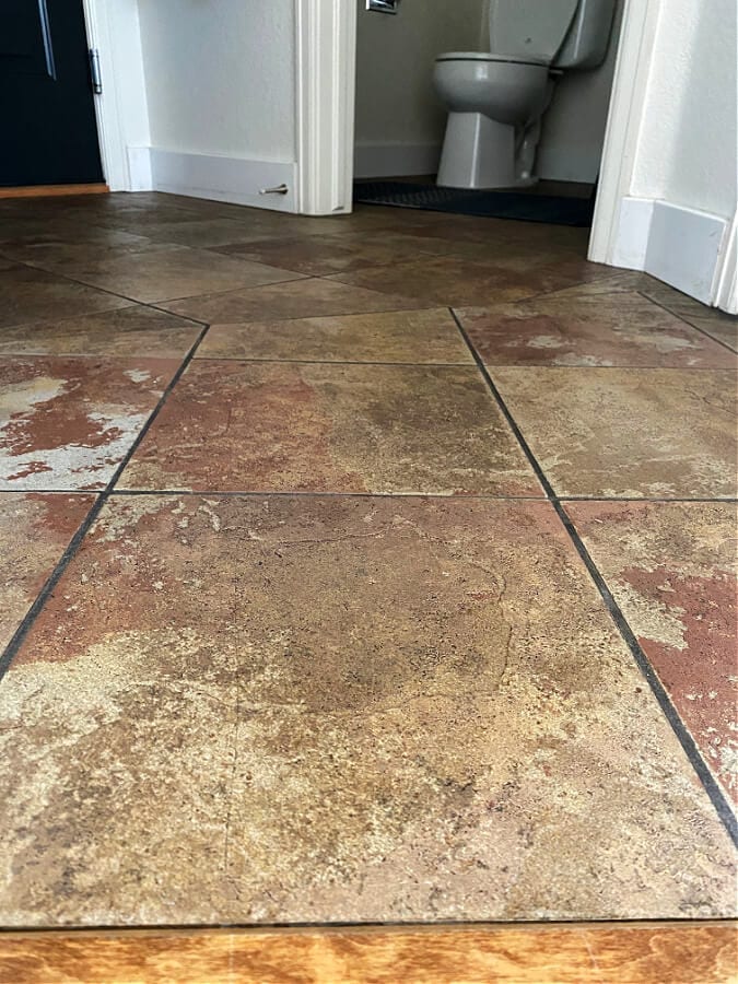 Our awful tile floors...the before!