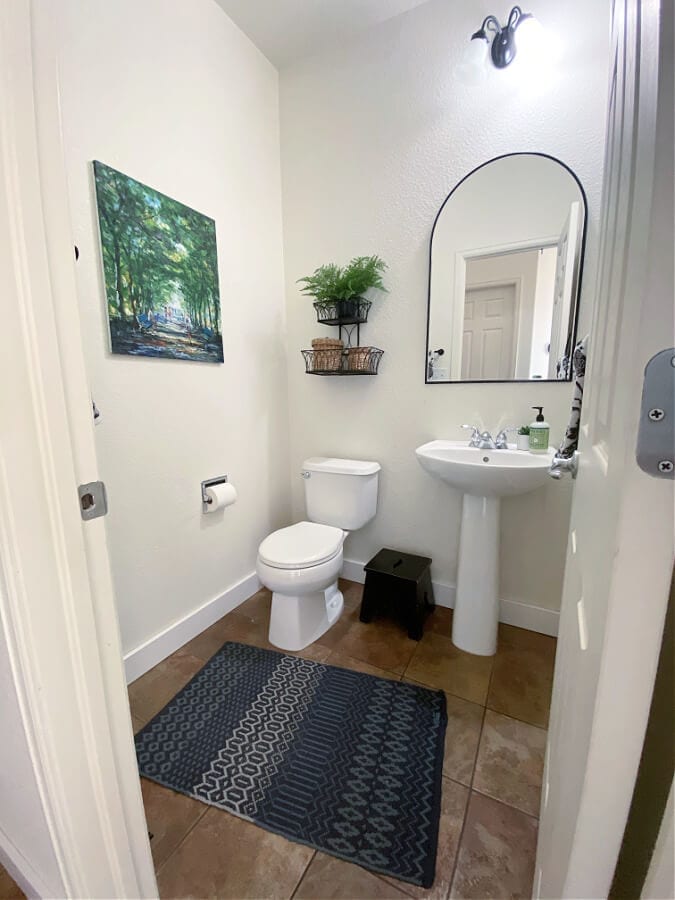 Our half bath refresh on a budget was completed in in just one afternoon!