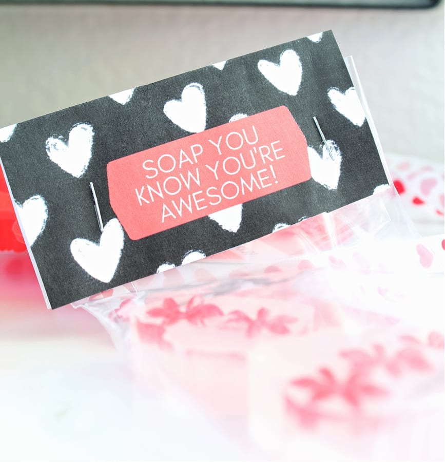 Soap You Know You're Awesome Valentine bags of heart shaped soap!