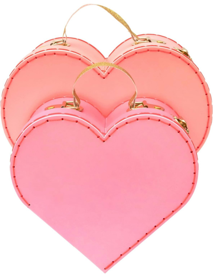 heart suitcases for Valentine's Day