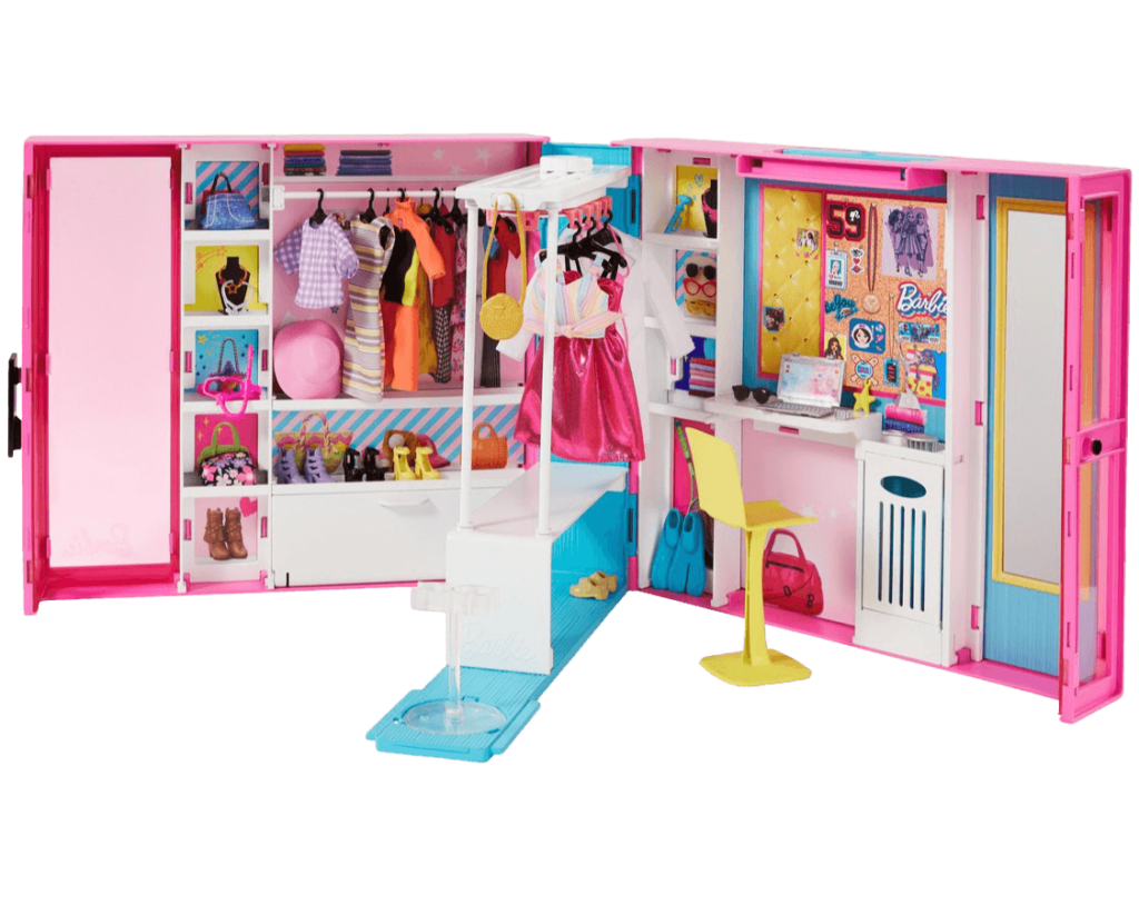 Young girls love Barbies and this closet is perfect for Barbie accessories and storage!