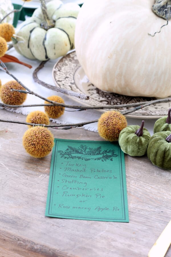 Let your guests know what being served with these free printable menu cards!