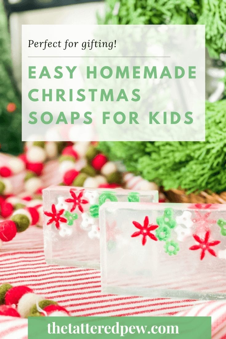 You will fall in love with these easy homemade Christmas soaps for kids!