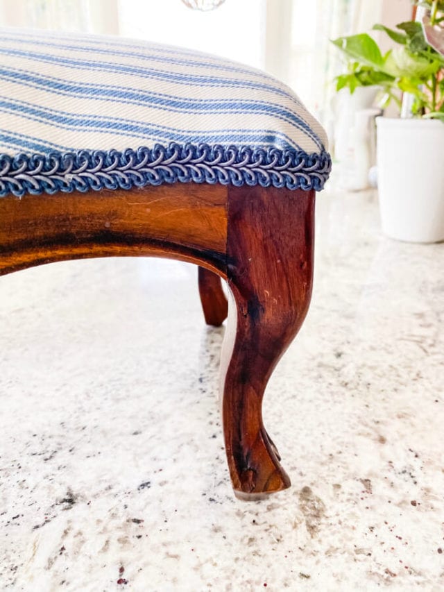 How To Easily Recover An Old Footstool » The Tattered Pew