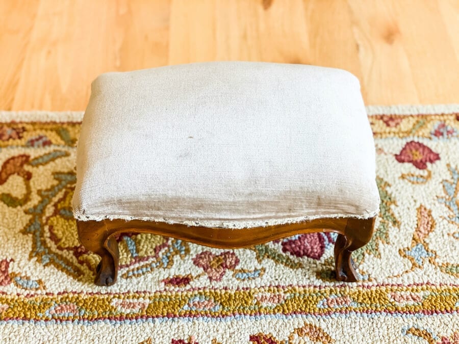 BEFORE: an old footstool gets a new look!