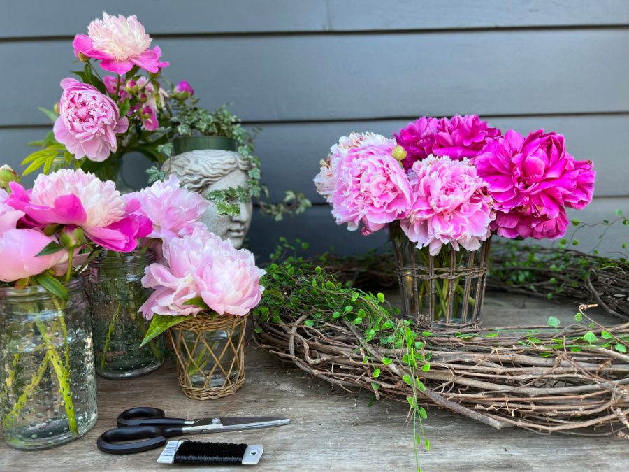 Peonies for this lovely wreath.