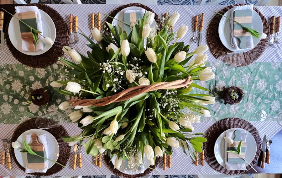 Mother's Day table with flowers