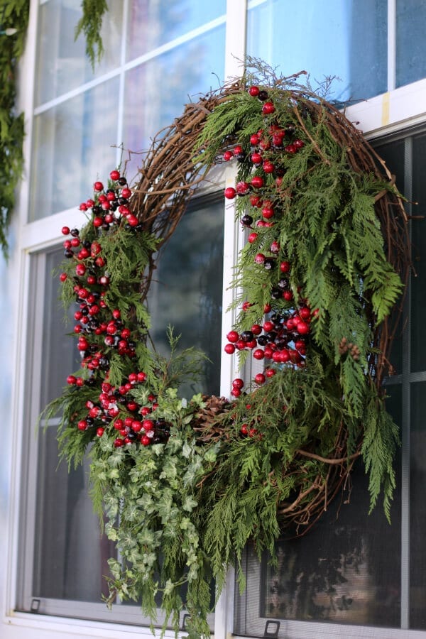 How to make a large outdoor Christmas wreath and have fun doing it!